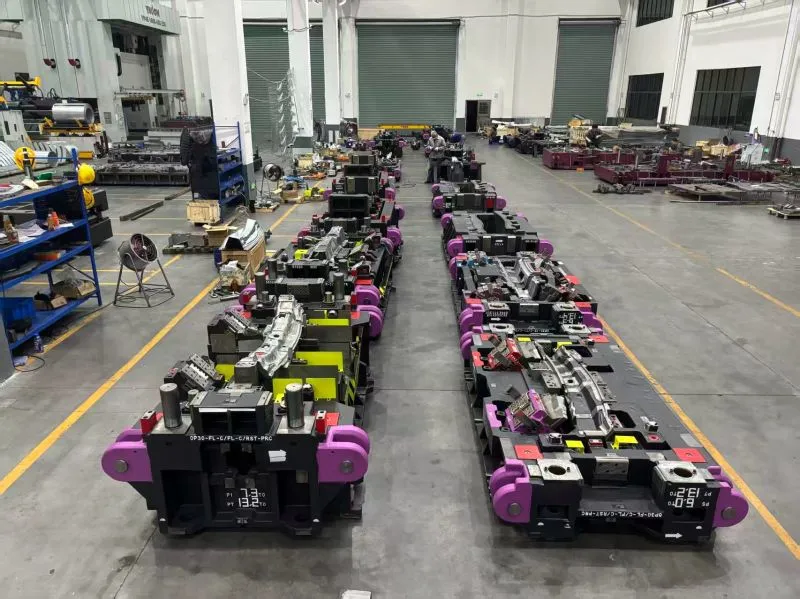 Rows of finished transfer dies in the Dongguan shop