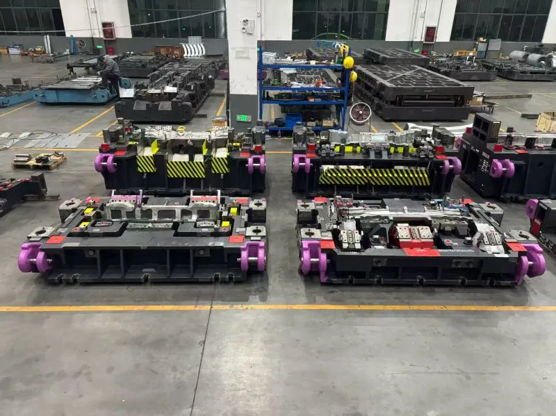 Four finished dies before packing